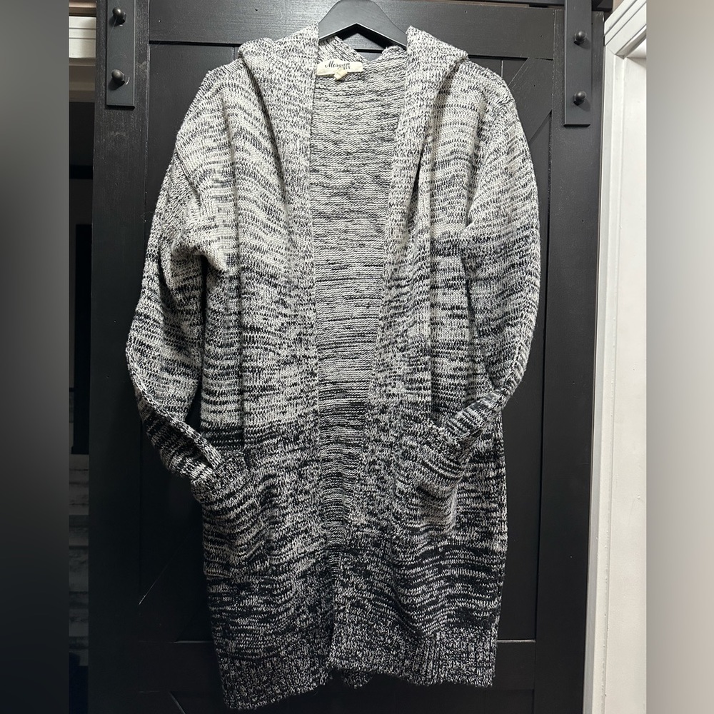 Black and white hoodie cardigan